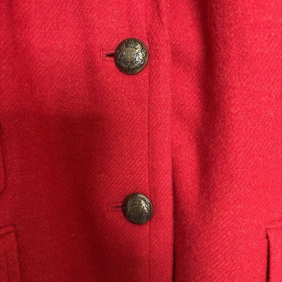 Talbots Red wool  Blend blazer 2 Button Classic Holiday Christmas Size 16 Preppy - Picture 3 of 9